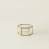 12 x 10 x 6.4 cm Magic Hexagon Decorative Box - Gold