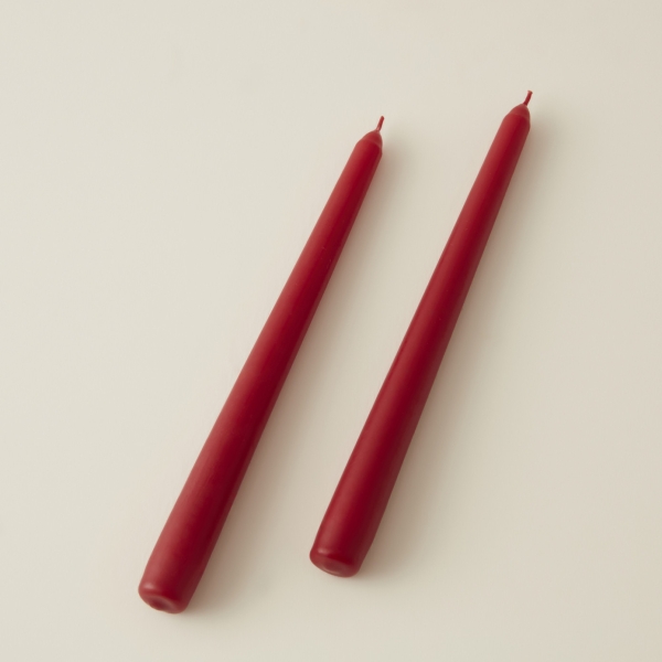 2 Pieces Candlestick 24 cm Candle Set - Claret Red