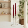 2 Pieces Candlestick 24 cm Candle Set - Claret Red