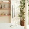 2 Pieces Candlestick 24 cm Candle Set - Silver