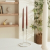 2 Pieces Candlestick 24 cm Candle Set - Bronze