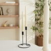 2 Pieces Candlestick 24 cm Candle Set - Ecru