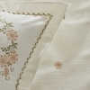 5 Pieces Vanes 200 x 220 cm Double Embroidered Duvet Cover Set - Beige