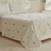 5 Pieces Vanes 200 x 220 cm Double Embroidered Duvet Cover Set - Beige