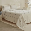 5 Pieces Vanes 200 x 220 cm Double Embroidered Duvet Cover Set - Blue