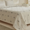 5 Pieces Vanes 200 x 220 cm Double Embroidered Duvet Cover Set - Blue