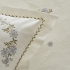 5 Pieces Vanes 200 x 220 cm Double Embroidered Duvet Cover Set - Blue