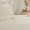 4 Pieces Pure Ruffle Cotton 200 x 220 cm Double Duvet Cover Set - Light Beige