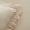 4 Pieces Pure Ruffle Cotton 200 x 220 cm Double Duvet Cover Set - Light Beige