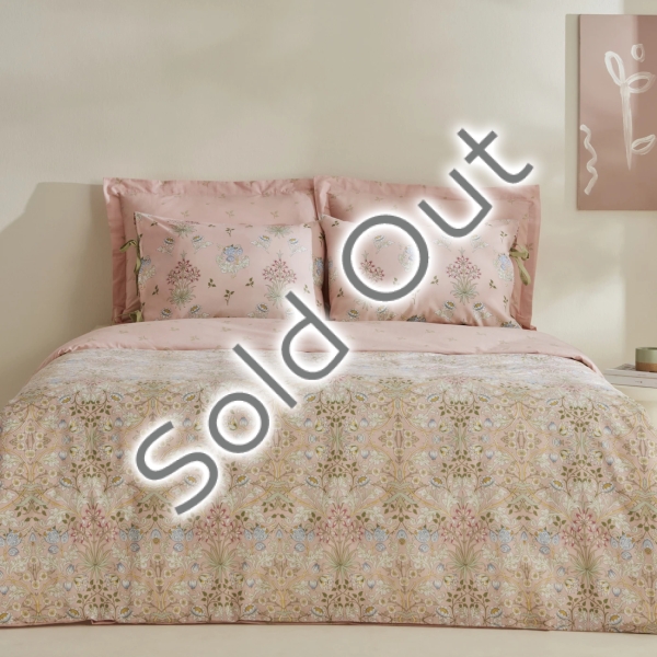 4 Pieces Flovy 200 x 220 cm Cotton Double Duvet Cover Set - Powder