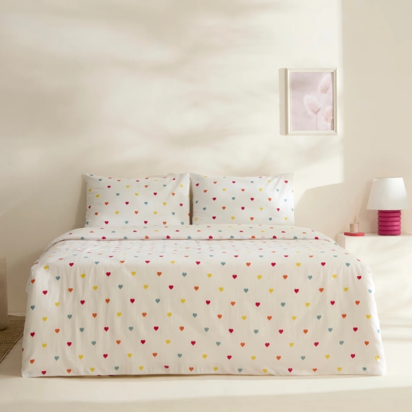 4 Pieces Amour 200 x 220 cm Double Duvet Cover Set - Multicolour