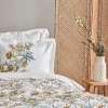 4 Pieces Indra 200 x 220 cm Cotton Double Duvet Cover Set - Yellow / White 