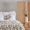 4 Pieces Indra 200 x 220 cm Cotton Double Duvet Cover Set - Yellow / White 