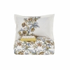 4 Pieces Indra 200 x 220 cm Cotton Double Duvet Cover Set - Yellow / White 