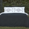 7 Pieces Orian 200 x 220 cm Double Duvet Cover Set with Bedspread - Black / White