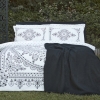 7 Pieces Orian 200 x 220 cm Double Duvet Cover Set with Bedspread - Black / White