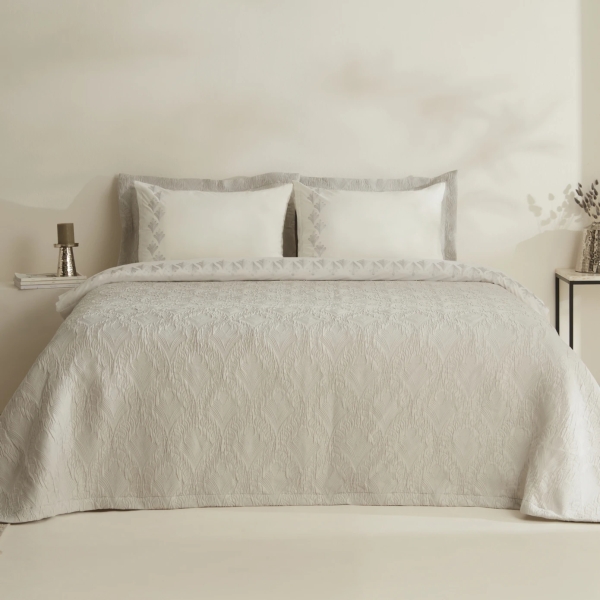9 Pieces Ruby 200 x 220 cm Double Duet Set - Grey