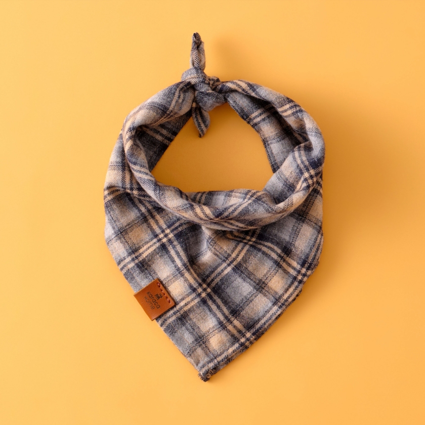 X Paw Gingham Dog Scarf - Brown
