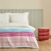 160 x 220 cm Elvis Cotton Single Pique - Indigo / Green / Pink