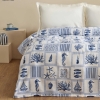 160 x 220 cm Lauren Cotton Single Pique - Indigo / White