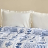 160 x 220 cm Lauren Cotton Single Pique - Indigo / White