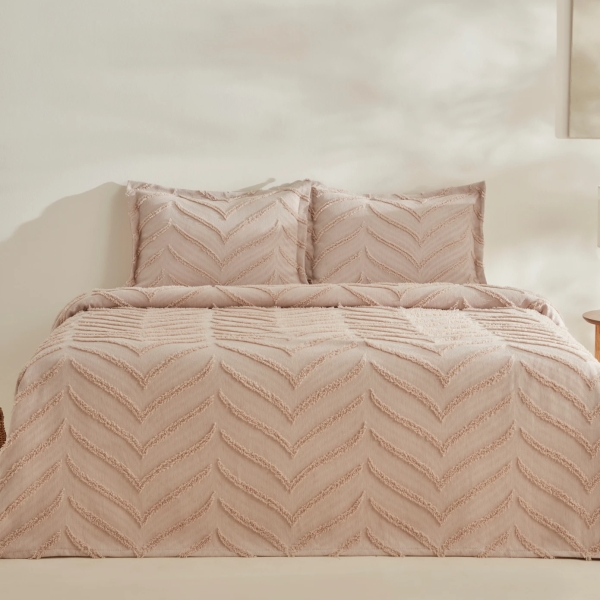 3 Pieces Arlina Geo 230 x 240 cm Double Bedspread Set - Stone