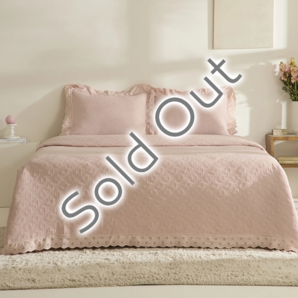 3 Pieces Arya 240 x 250 cm Double Bedspread Set - Powder