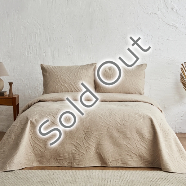 3 Pieces Sonnia 250 x 260 cm Double Bedspread Set - Beige