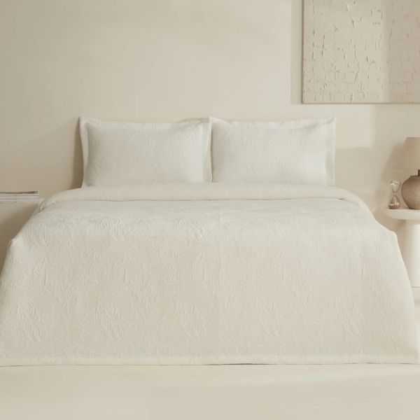 3 Pieces Olivia 240 x 250 cm Double Bedspread Set - Off White