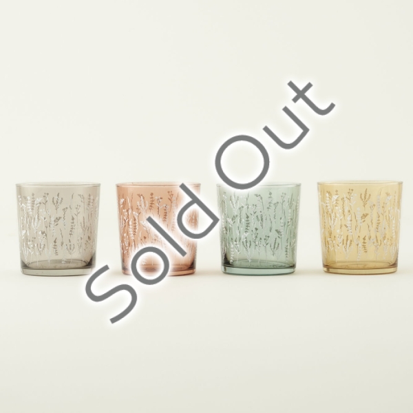 4 Pieces Flores 380 ml Soft Drink Glass Set - Multicolor