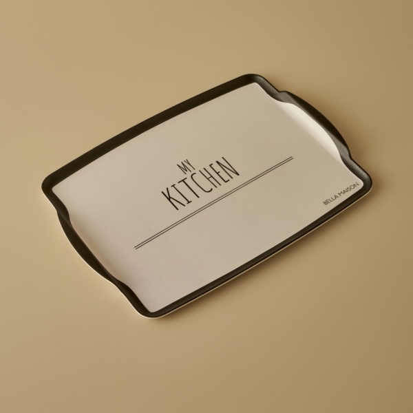 42 x 31 cm My Kitchen Melamine Tray - Black / White