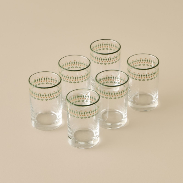 6 Pieces Tulip 100 ml Coffee and Water Glasses - Green