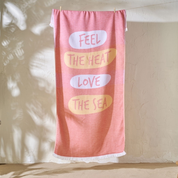 90 x 160 cm Love The Sea Cotton Peshtemal Beach Towel - Tile