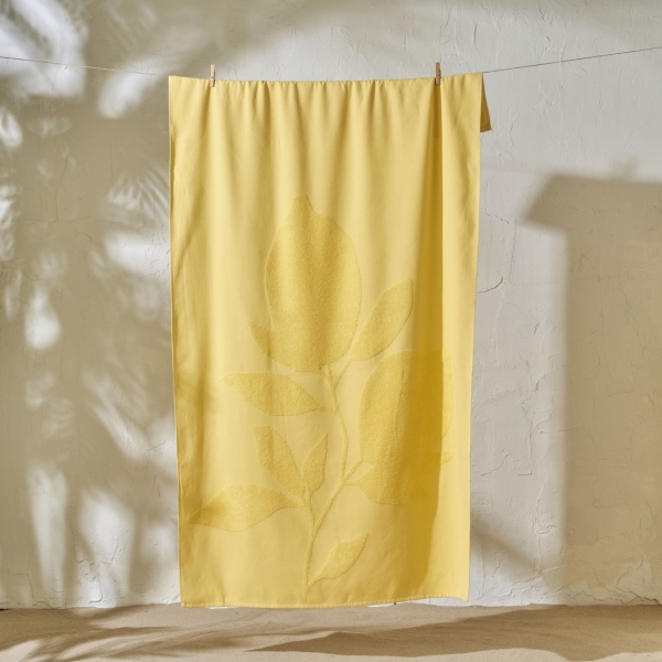 90 x 150 cm Lemoncello Cotton Beach Towel - Yellow