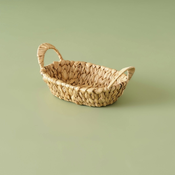 Novi 18 x 12 cm Wicker Oval Basket - Beige