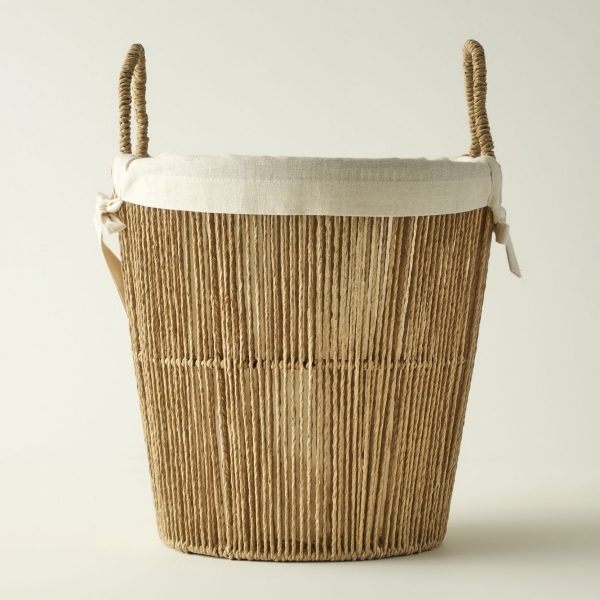 Fall 25 x 18 x 25 cm Basket with Cloth Inside - Beige