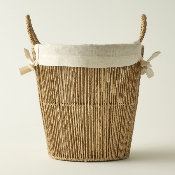 Fall 30 x 22 x 30 cm Basket with Cloth Inside - Beige