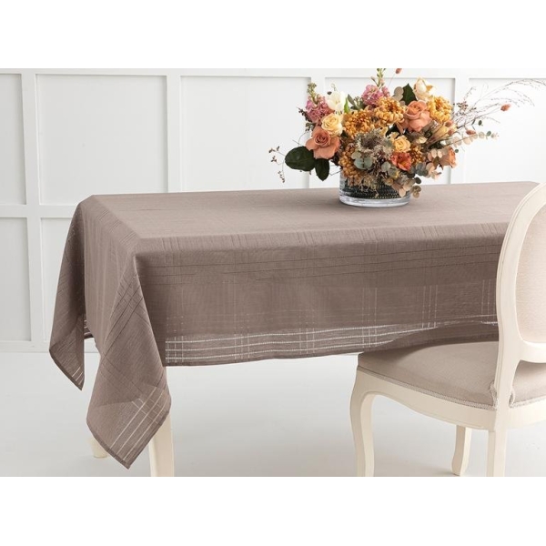 Navy Polyestere ajouré Table Cloth 150x200 cm Dark Beige