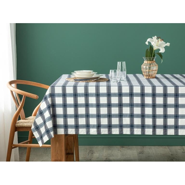 Blue Lines Polyestere Table Cloth 150x200 cm Dark Blue