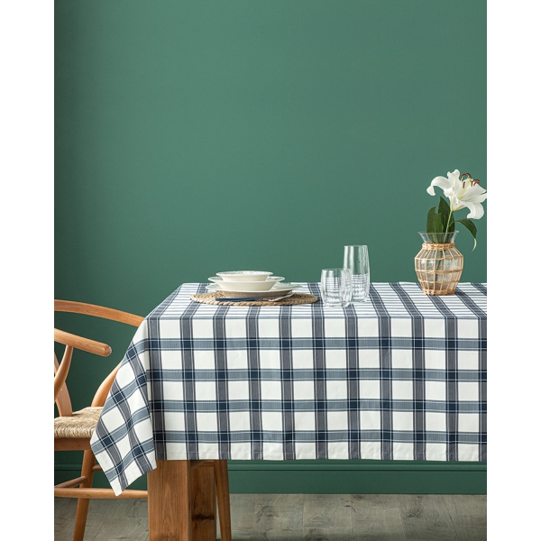 Blue Lines Polyestere Table Cloth 150x200 cm Dark Blue