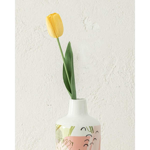 Tulip Garden Single Branch Artificial Flower 45 Cm Yellow