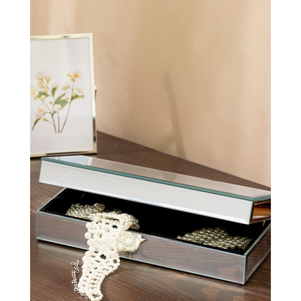 Kate With Mirror Decorative Box 25x11x6.5 cm Silver