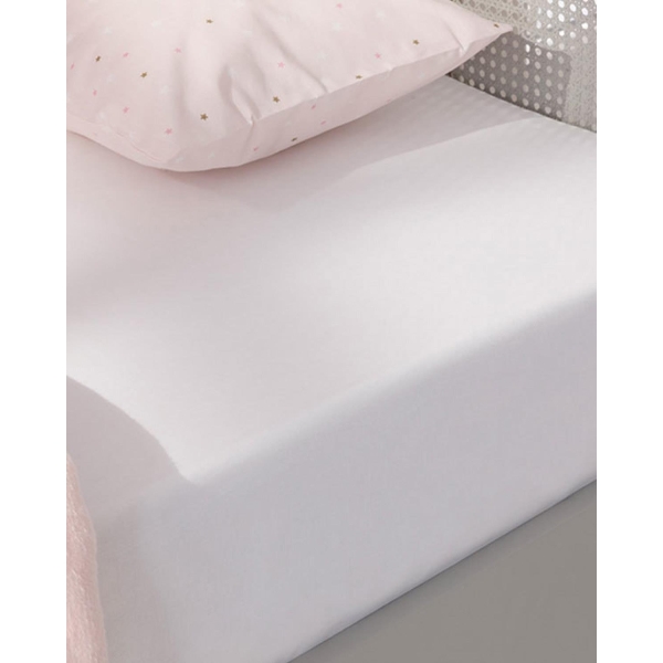 Soft Cotton Baby Fitted Sheet 70x140 cm White