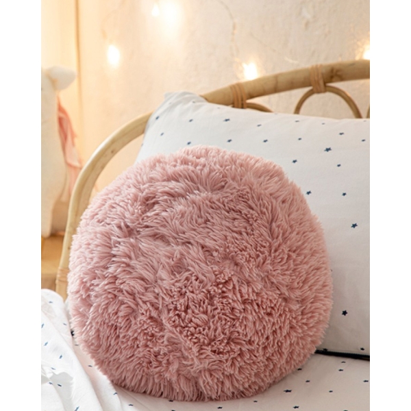 Fluffy Ball Decorative Cushion 40 cm Pınk