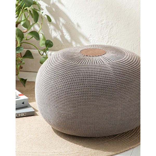 Knit Splay Pouf 37x50 cm Brown