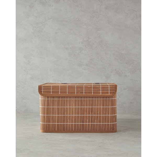 Hardwood Bamboo Storage Box 36x27x22 cm Brown
