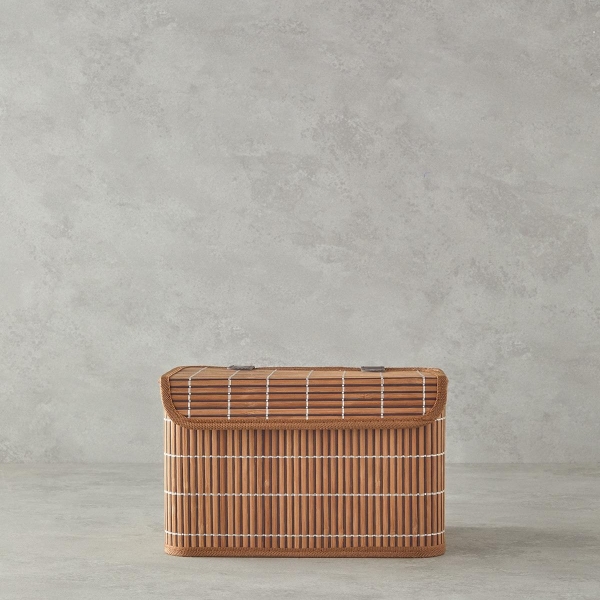 Hardwood Bamboo Storage Box 28x20x18 cm Coffee