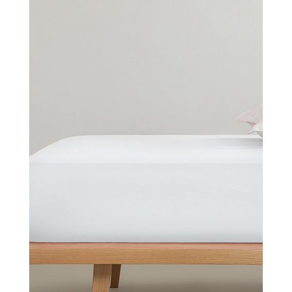 Plain 2 Cotton Single Fitted Sheet 100x200 cm White