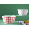 Dainty Gingham Bone Porcelain 2 Pcs Bowl 11 cm Orange