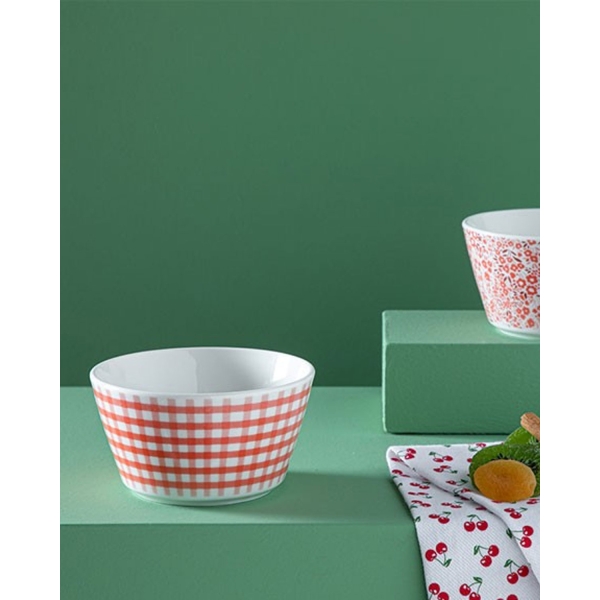 Dainty Notion Cap Porcelain 2 Pcs Bowl 14 cm Orange